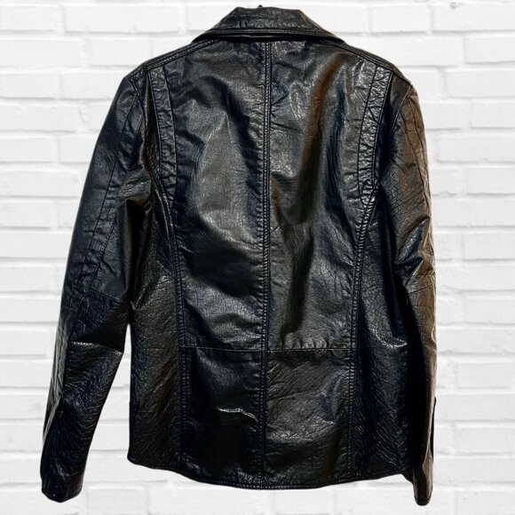 7 Diamonds Men's Genuine Leather Jacket Full Zip Bomber Buffalo Heavy Coat Black - Picture 6 of 11